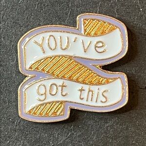 You’ve Got This Enamel Brooch - Gold, White & Lavender